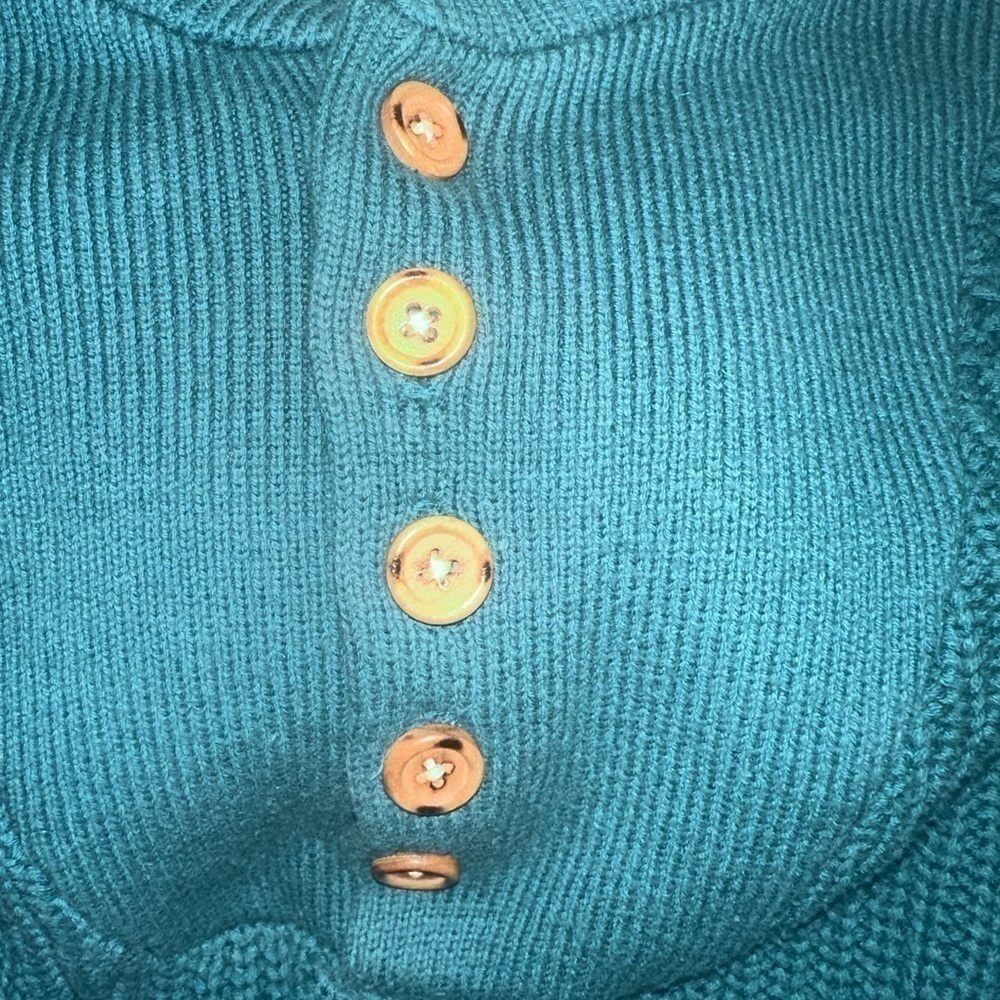 Men’s pre own as is Green Eddie Bauer button up sweater cardigan size M medium - Picture 3 of 6